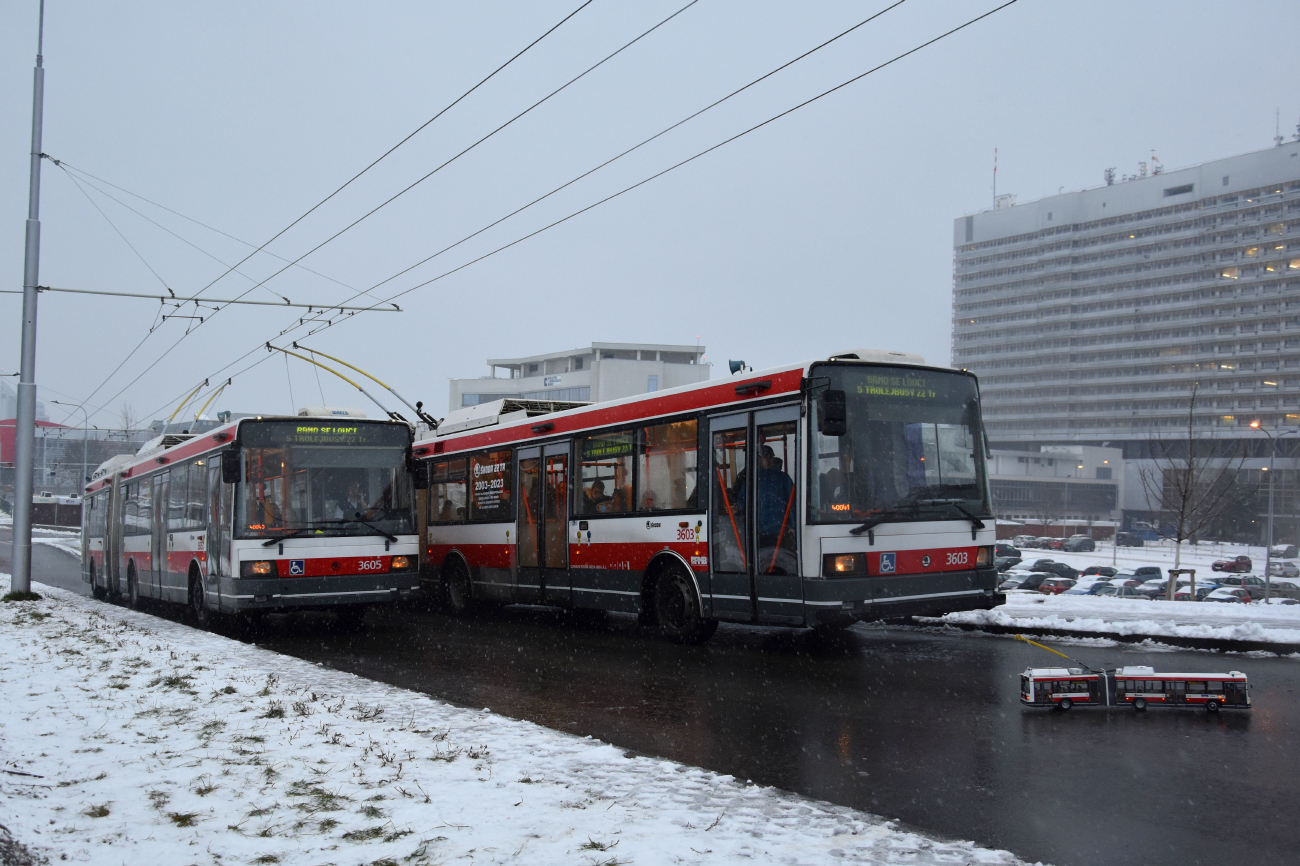 Брно, Škoda 22Tr № 3603; Брно, Škoda 22Tr № 3605; Брно — Прощание с троллейбусами Škoda 22Tr