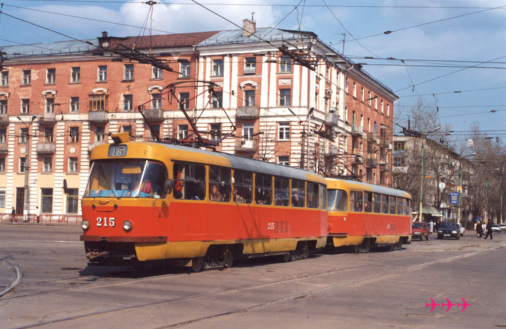 Тверь, Tatra T3SU № 215; Тверь — Тверской трамвай на рубеже XX и XXI вв. (2000 — 2001 гг.); Тверь — Трамвайные линии: Московский район