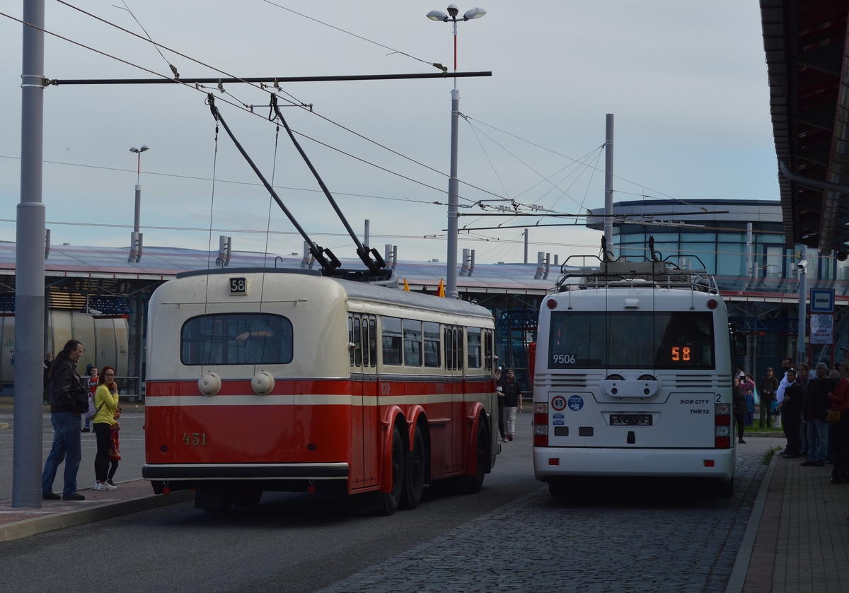 Прага, Tatra T400 III.B № 431; Прага, Škoda 30Tr SOR № 9506; Прага — 50 лет спустя – покатушки на троллейбусах и начало регулярной эксплуатации 58 маршрута