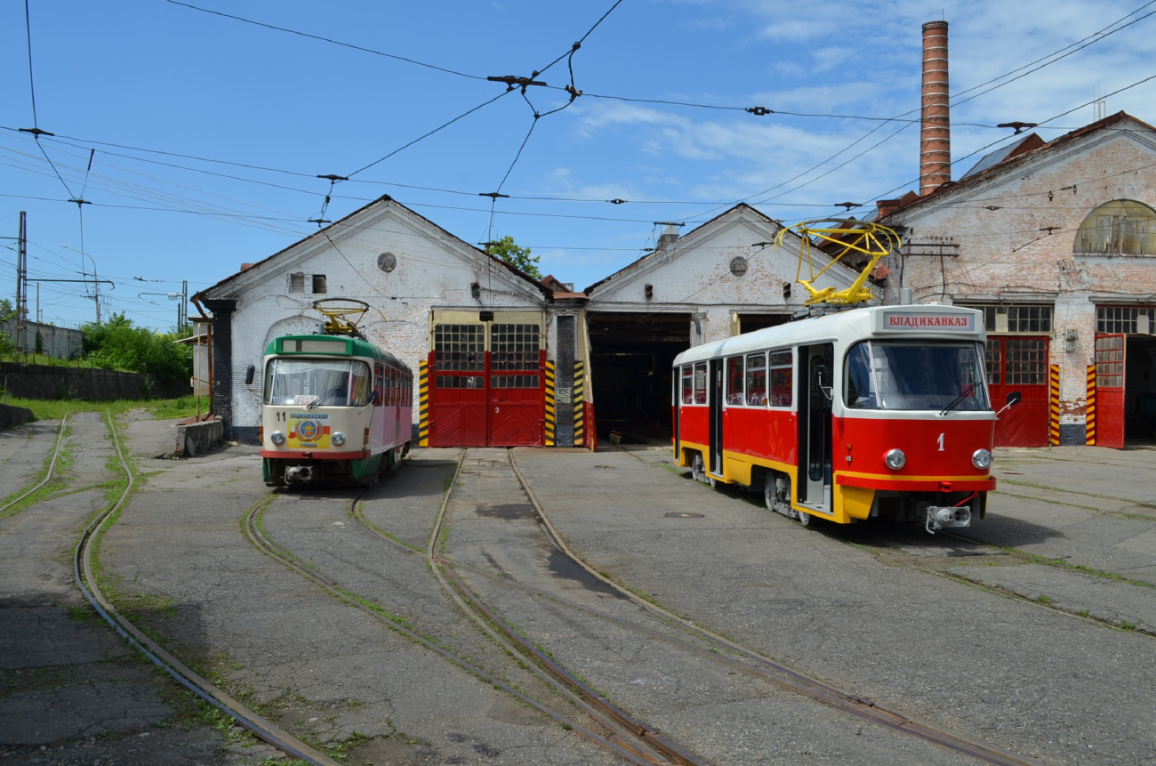Владикавказ, Tatra T4DM № 1; Владикавказ, Tatra T4DM № 11; Владикавказ — Разные фотографии — трамвай