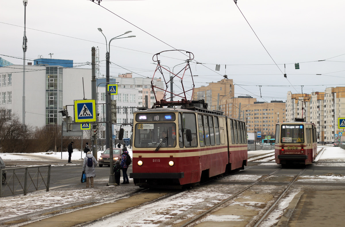 Санкт-Петербург, ЛВС-86К № 5115; Санкт-Петербург — Трамвайные линии и инфраструктура