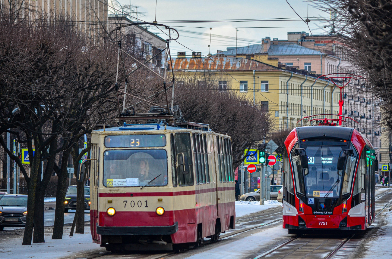 Санкт-Петербург, ЛВС-86К № 7001; Санкт-Петербург, 71-932 «Невский» № 7751