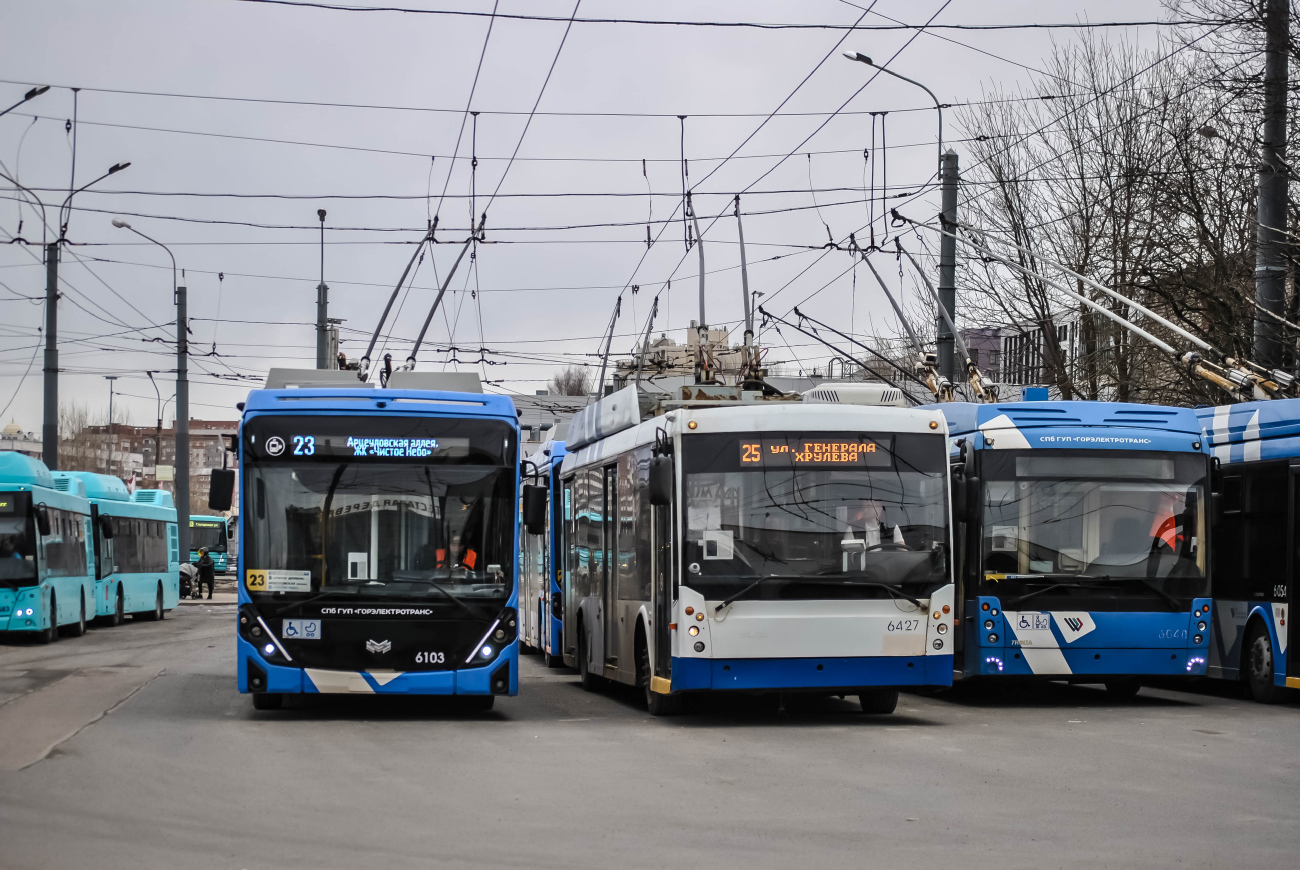 Sankt-Peterburg, BKM 32100D «Olgerd» № 6103; Sankt-Peterburg, Trolza-5265.00 “Megapolis” № 6427