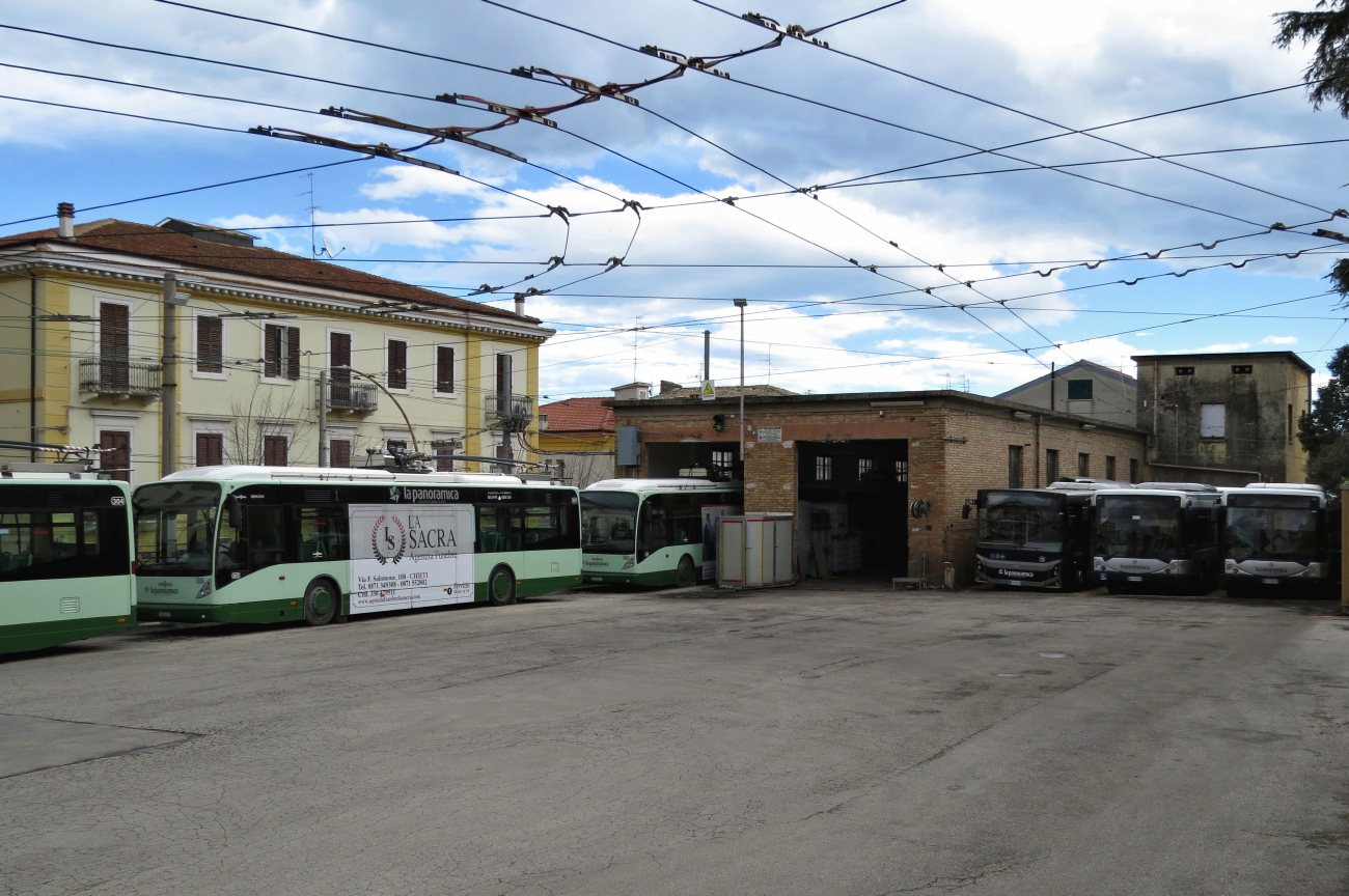 Кьети — Троллейбусные линии и инфраструктура