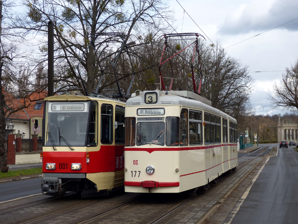 Потсдам, Tatra KT4D № 001; Потсдам, Gotha G4-65 № 177