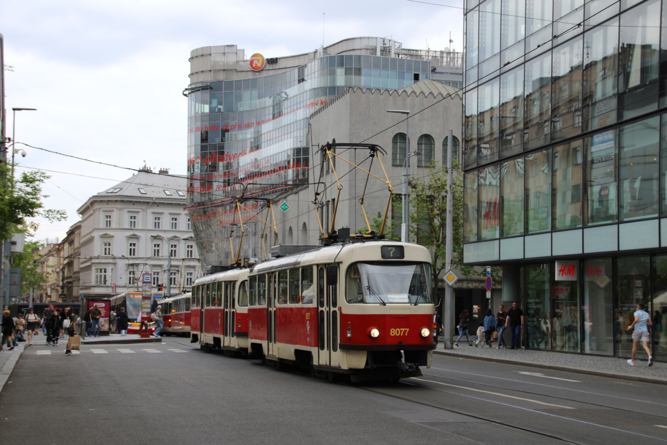 Прага, Tatra T3M2-DVC № 8077