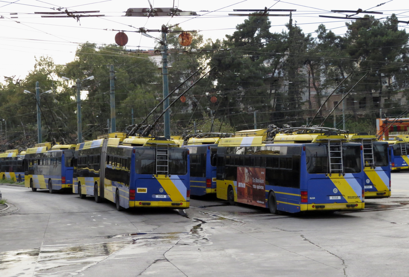 Афины, Neoplan 863 N6221 Electroliner (ELVO) № 9048; Афины, Neoplan 861 N6216 Electroliner (ELVO) № 8058