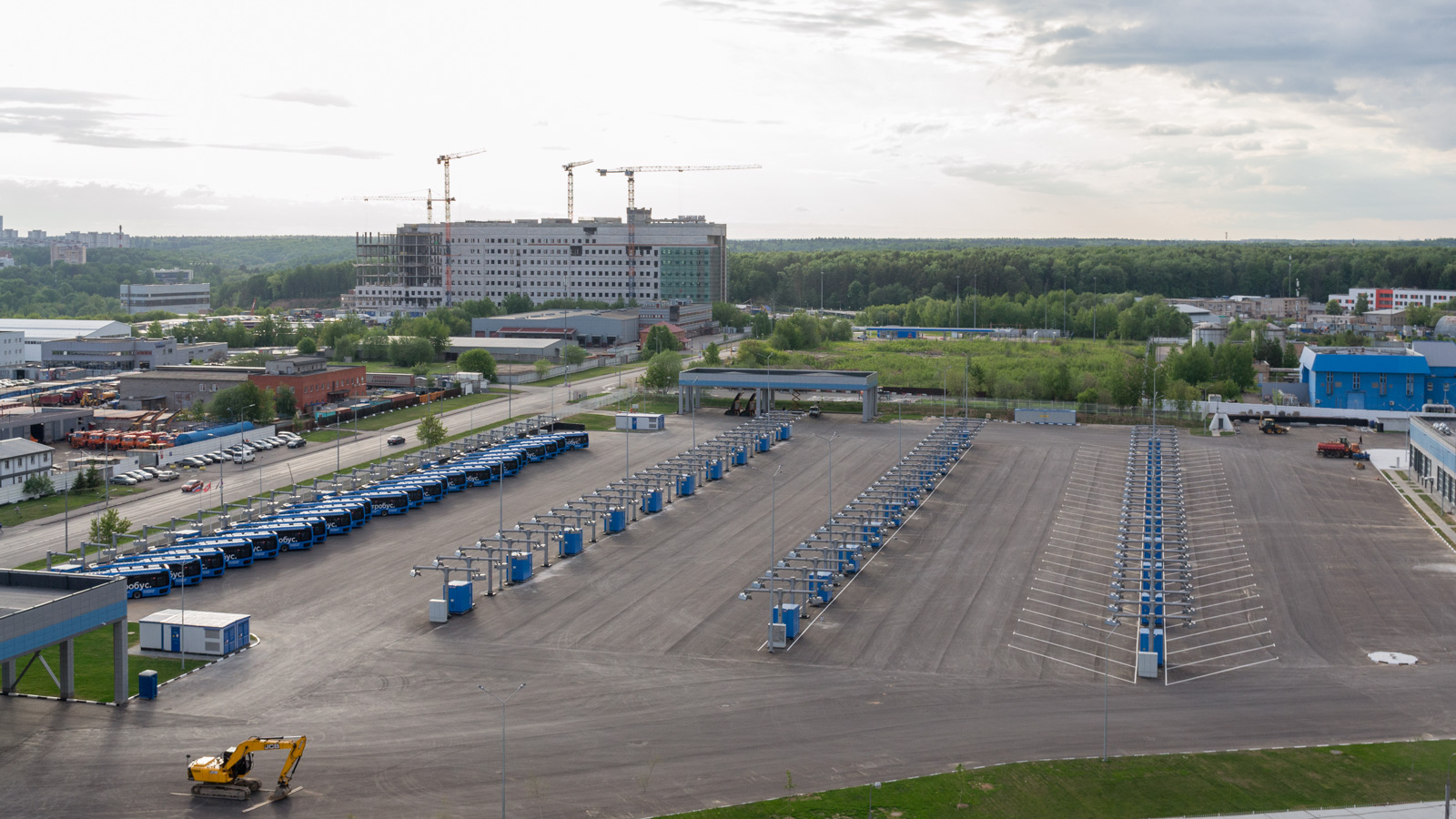 Москва — Виды с высоты; Москва — Строительство электробусного (троллейбусного) парка в районе Митино