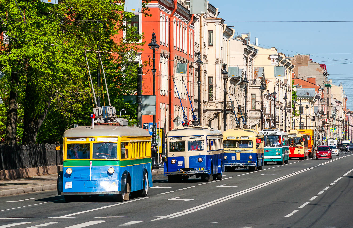 Санкт-Петербург, ЯТБ-1 № 44; Санкт-Петербург, ЯТБ-2 № 118; Санкт-Петербург, МТБ-82Д № 226; Санкт-Петербург — Фестиваль «SPbTransportFest — 2023»