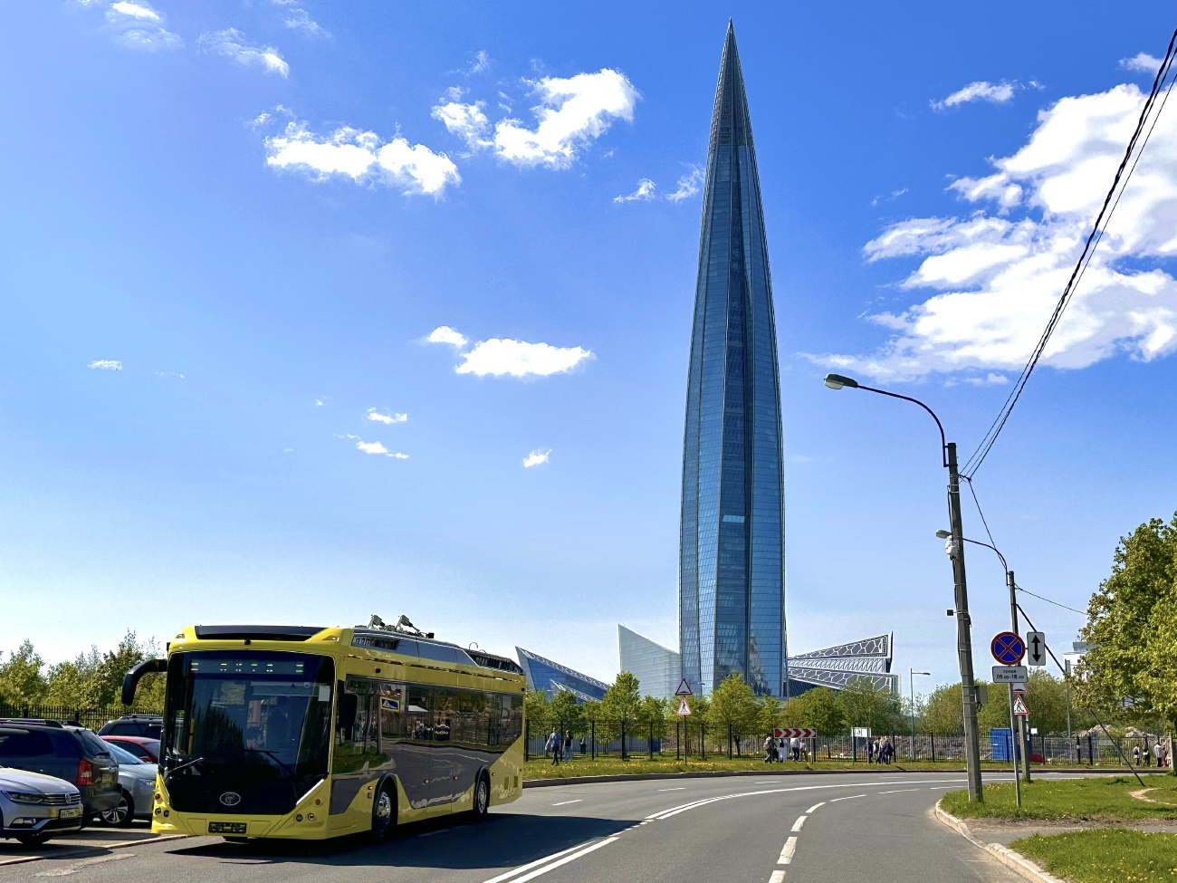 Engels, PKTS-62181 "General" № Б/н-1; სანქტ-პეტერბურგი — Running-in of the PKTS-62181 "General" electric bus in the city — 05/20/2023 — 05/21/2023