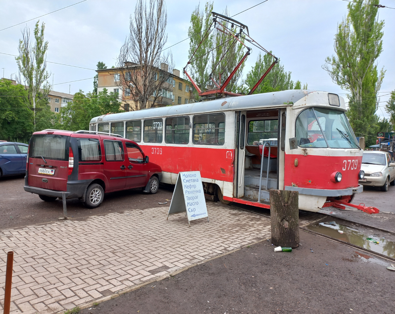 Донецк, Tatra T3SU (двухдверная) № 3739; Донецк — Трамвайные линии: сеть 3-го депо
