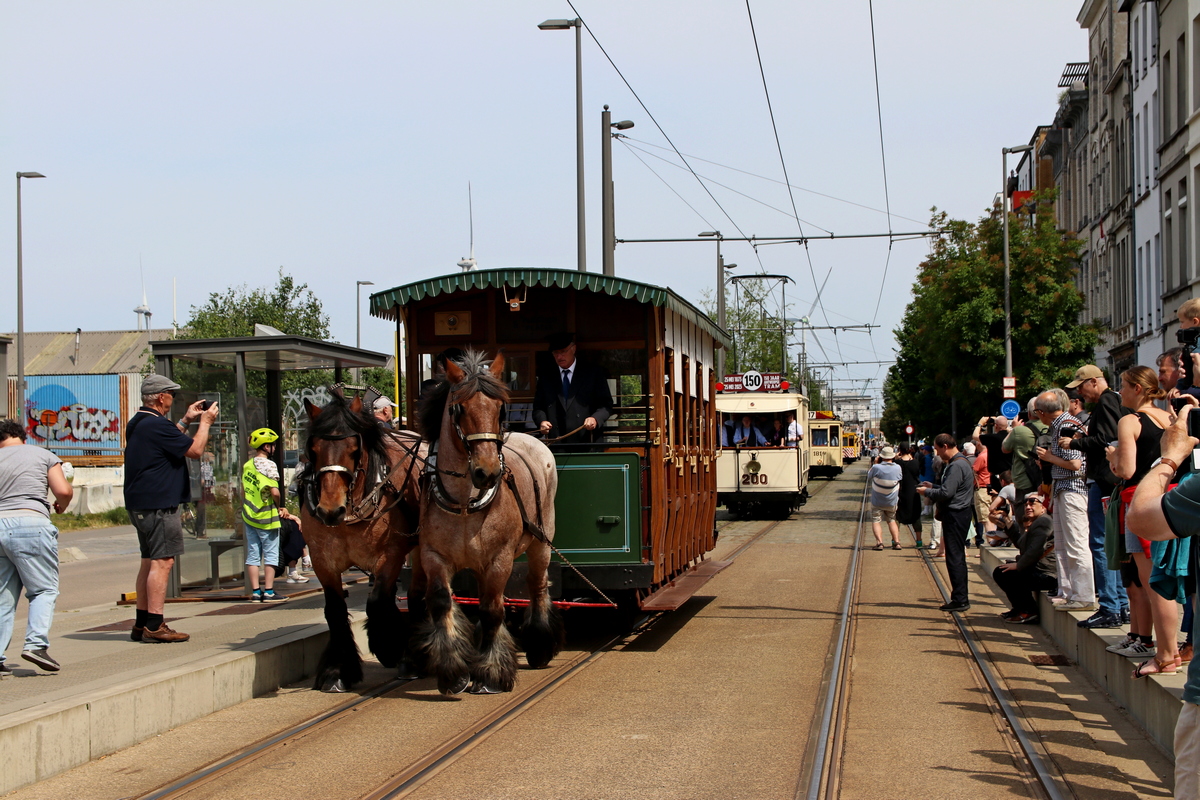 Антверпен, Двухосный прицепной вагон № A.8947; Антверпен, CGTA 2-axle motor car № 8826; Антверпен — 150 years of tram in Antwerpen (28/05/2023)