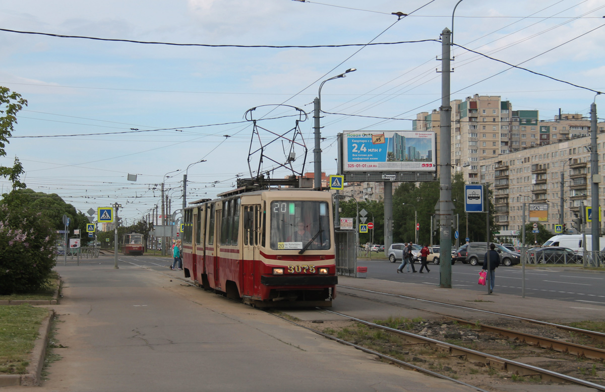 Санкт-Петербург, ЛВС-86К-М № 3075; Санкт-Петербург — Трамвайные линии и инфраструктура