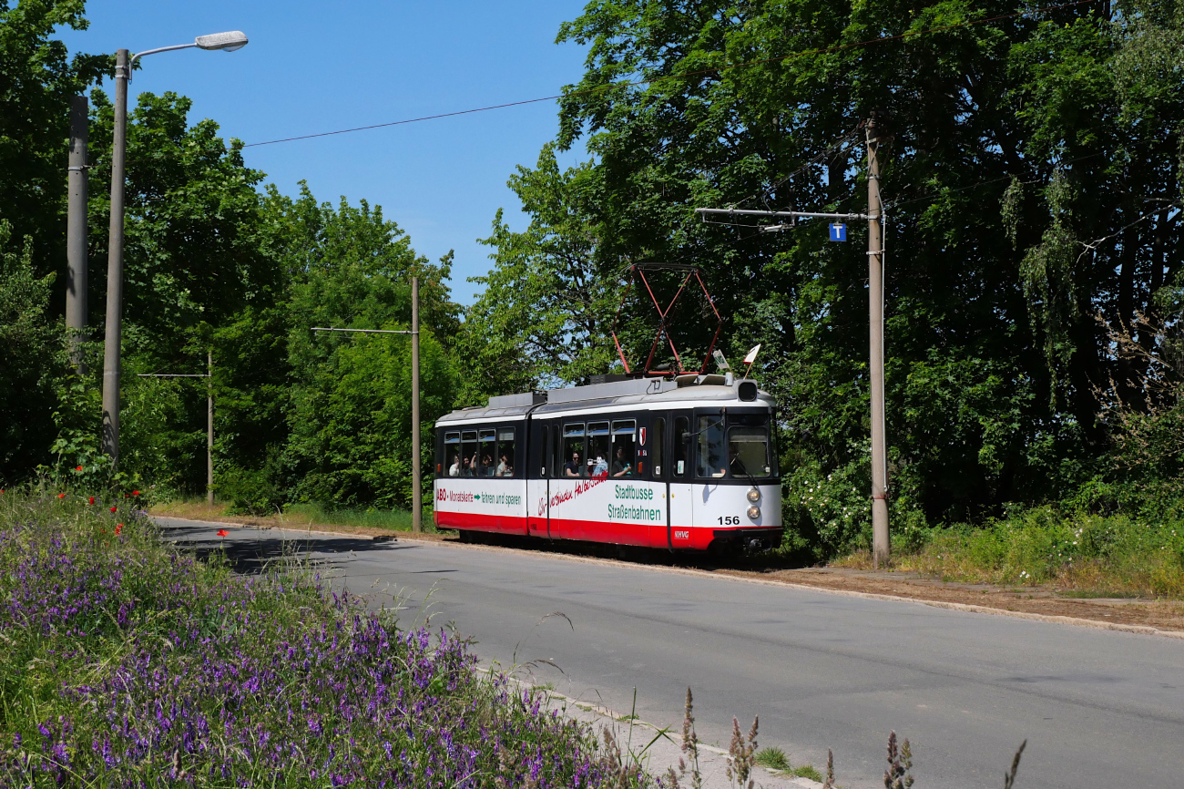 Хальберштадт, Esslingen GT4 № 156; Хальберштадт — Линия на Klus; Хальберштадт — Юбилей: 120 лет электрическому трамвайному движению в Хальберштадте (03.06.2023)