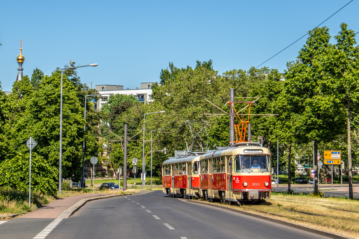 Дрезден, Tatra T4D № 2000 (201 314); Дрезден — Окончательное прощание с вагонами Татра после 56 лет службы (03.06.2023)