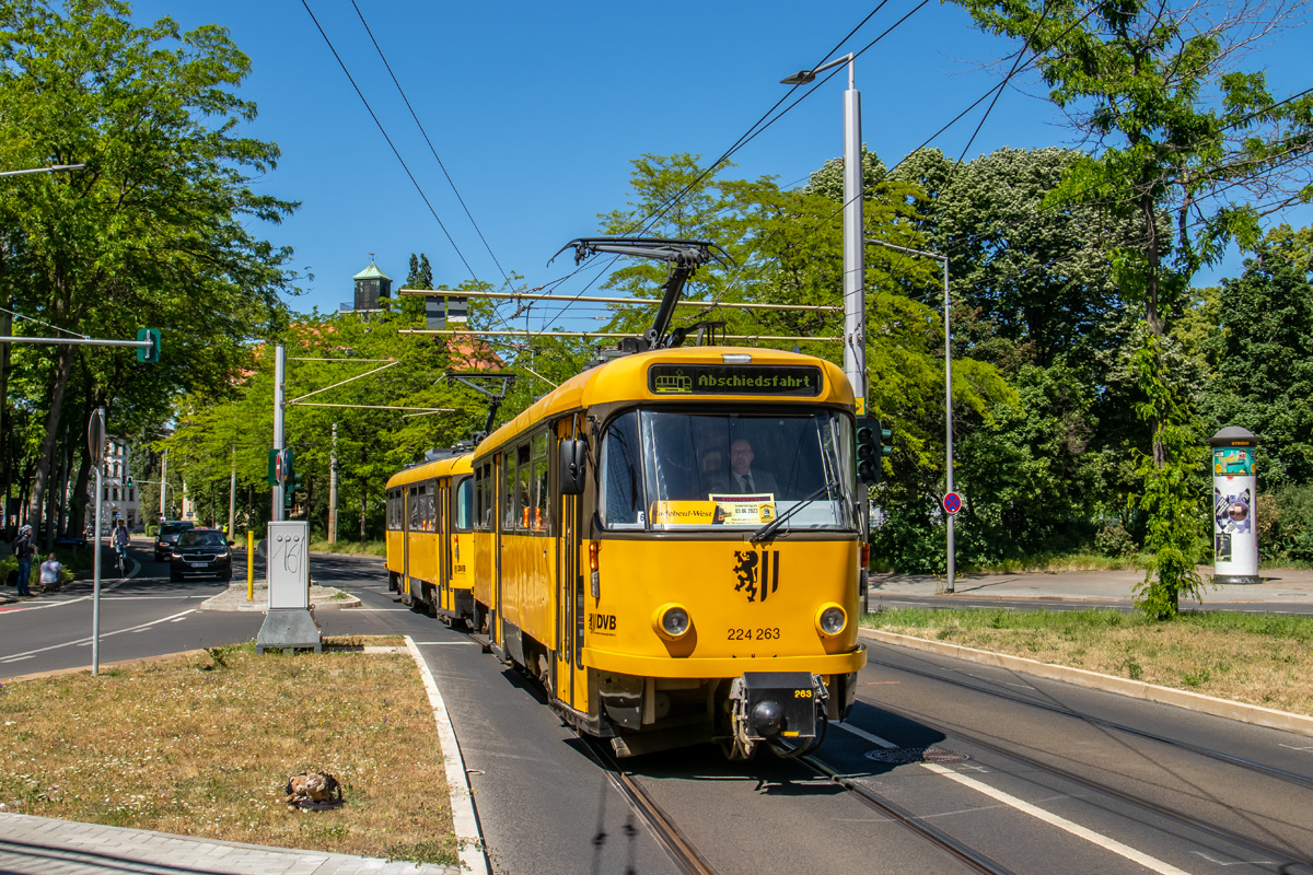 Дрезден, Tatra T4D-MT № 224 263; Дрезден — Окончательное прощание с вагонами Татра после 56 лет службы (03.06.2023)