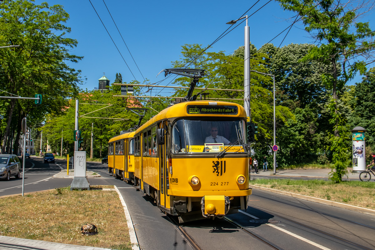 Дрезден, Tatra T4D-MT № 224 277; Дрезден — Окончательное прощание с вагонами Татра после 56 лет службы (03.06.2023)