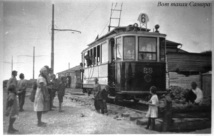 Самара, Двухосный моторный Коломенского завода № 23; Самара — Исторические фотографии — Электрический трамвай (1921-1941)