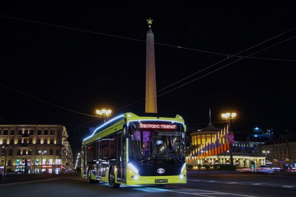 Engels, PKTS-62181 "General" # Б/н-1; Saint-Petersburg — Running-in of the PKTS-62181 "General" electric bus in the city — 05/20/2023 — 05/21/2023