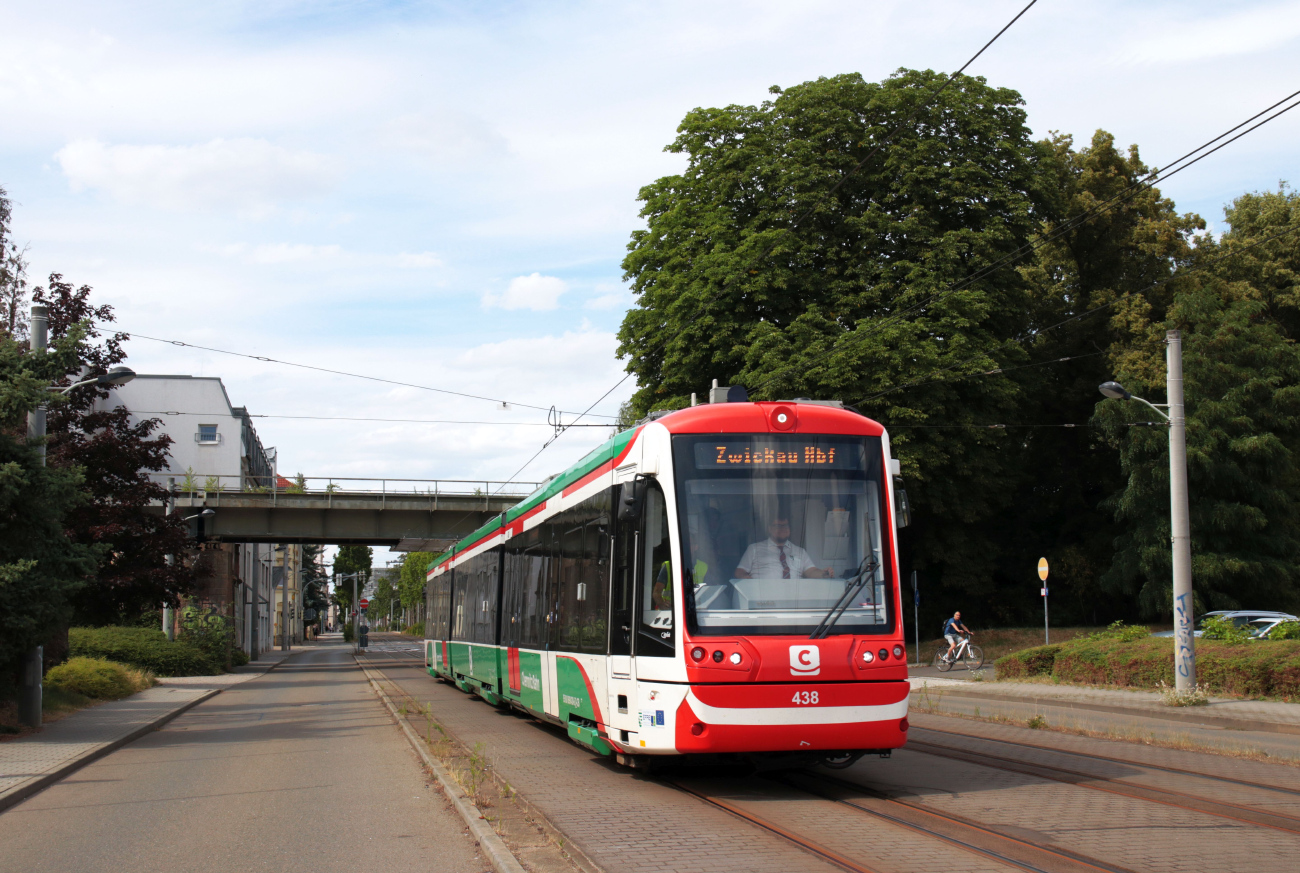 Хемниц, Vossloh Citylink № 438; Цвиккау — Трамваи из других городов; Цвиккау — Трамвайно-железнодорожная система «Цвиккауэр Модель»