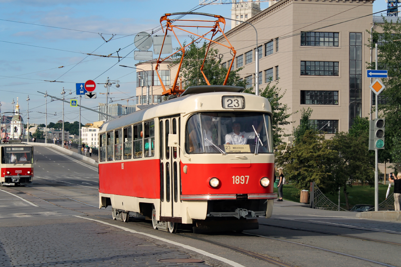 Moscova, Tatra T3SU (2-door) nr. 1897; Moscova — Moscow Transport Day on 8 July 2023