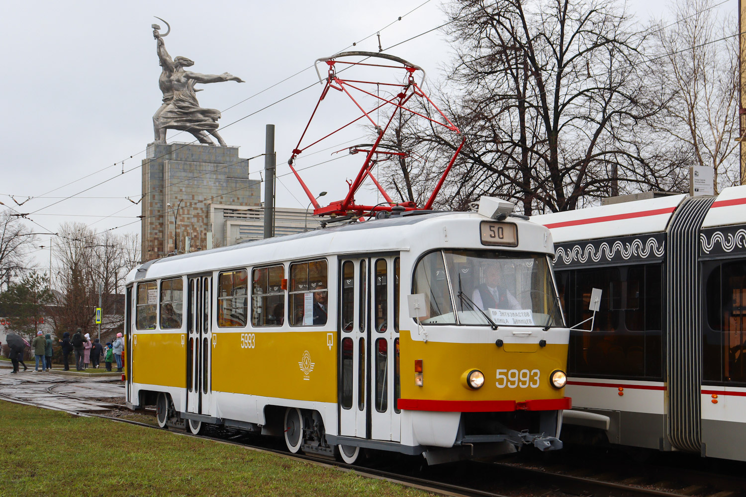 Moskva, Tatra T3SU č. 5993; Moskva — 123 year Moscow tram anniversary parade on April 16, 2022
