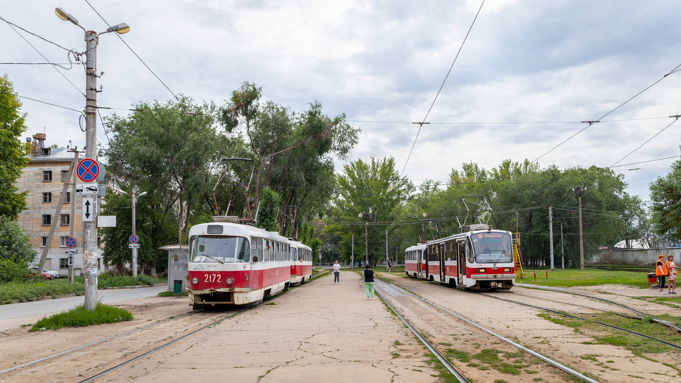 Самара, Tatra T3SU № 2172; Самара, 71-405 № 1075; Самара — Конечные станции и кольца (трамвай)