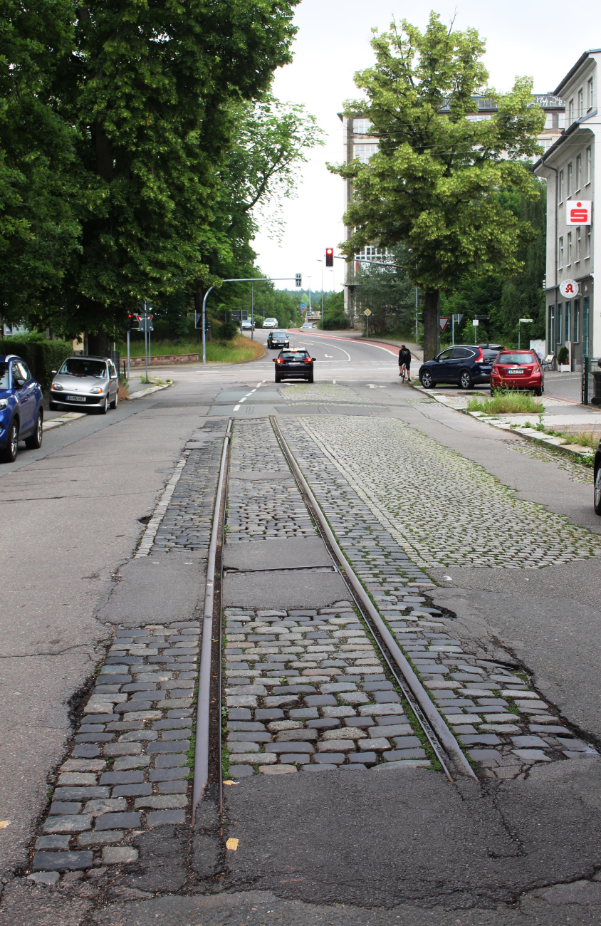Хемниц — Oстатки бывшей трамвайной инфраструктуры
