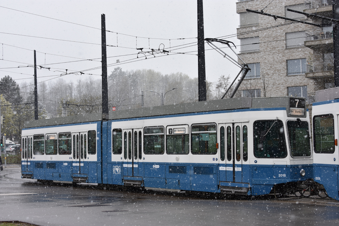 Zurich, SWS/SWP/BBC Be 4/6 "Tram 2000" № 2018