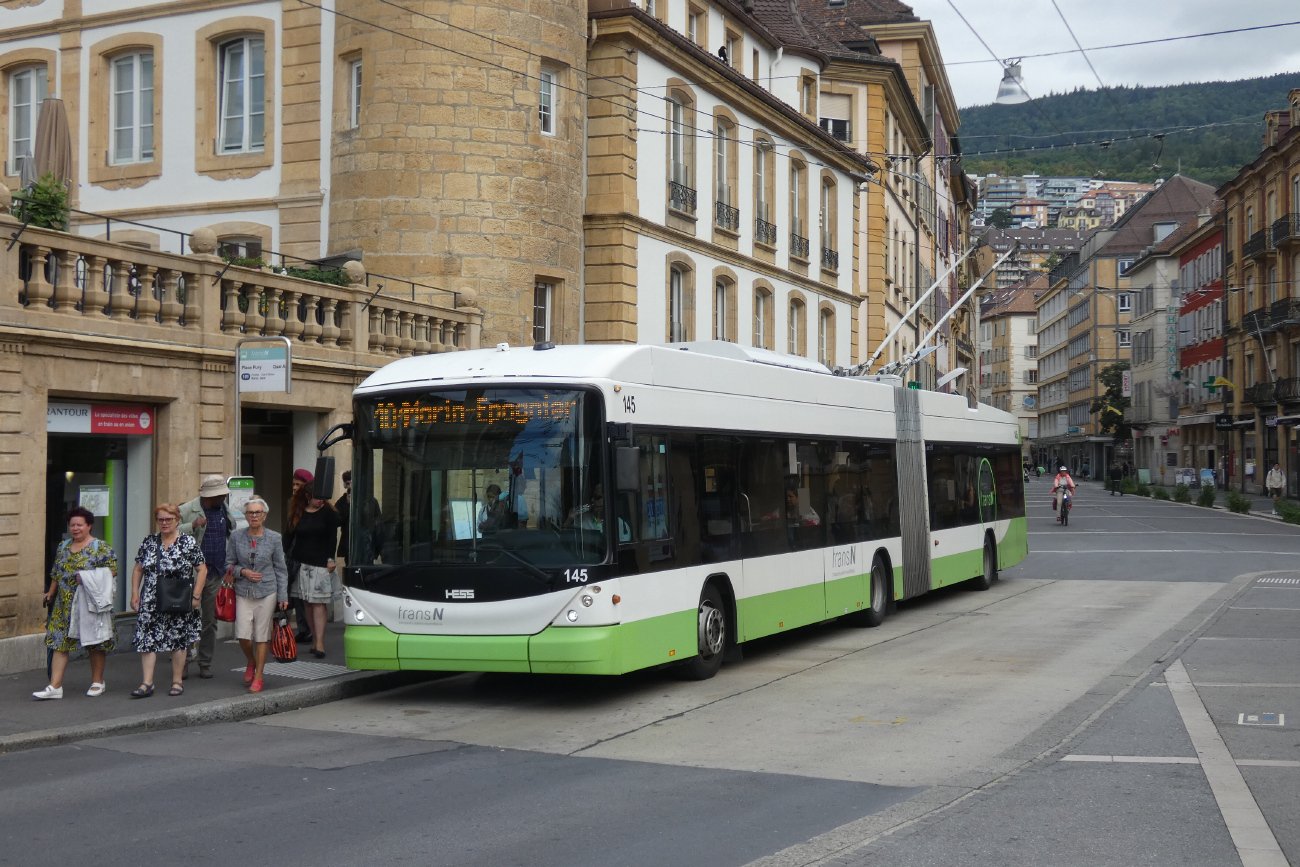 Neuchâtel, Hess SwissTrolley 3 (BGT-N2C) № 145
