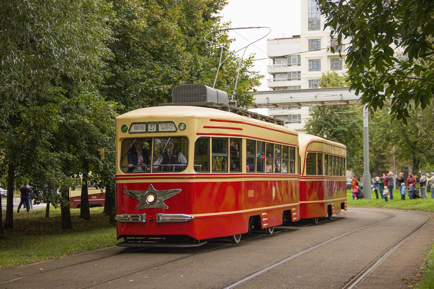 Moskau, KTM-1 Nr. 0002; Moskau — Tram parade and exhibition in honor of the City Day on September 09, 2023