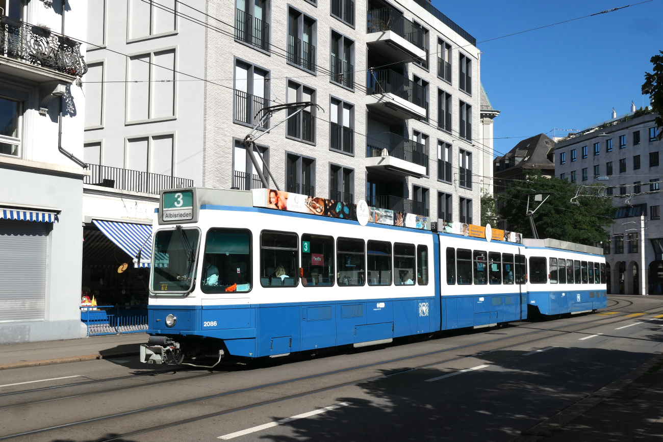 Zürich, SWP/SIG/BBC Be 4/6 "Tram 2000" # 2086
