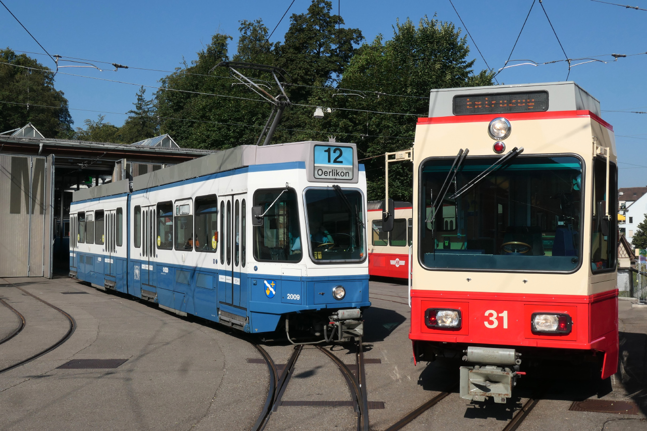 Цюрих, SWS/SWP/BBC Be 4/6 "Tram 2000" № 2009; Цюрих, SWP/SIG/BBC Be 8/8 № 31-32; Цюрих — Farewell Tram 2000 first series with Forchbahn 2000