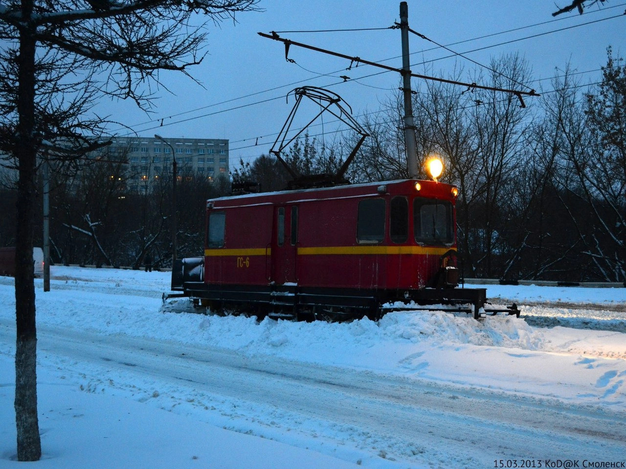 Смоленск, ГС-4 (КРТТЗ) № ГС-6; Смоленск — Снегопад. 15 марта 2013