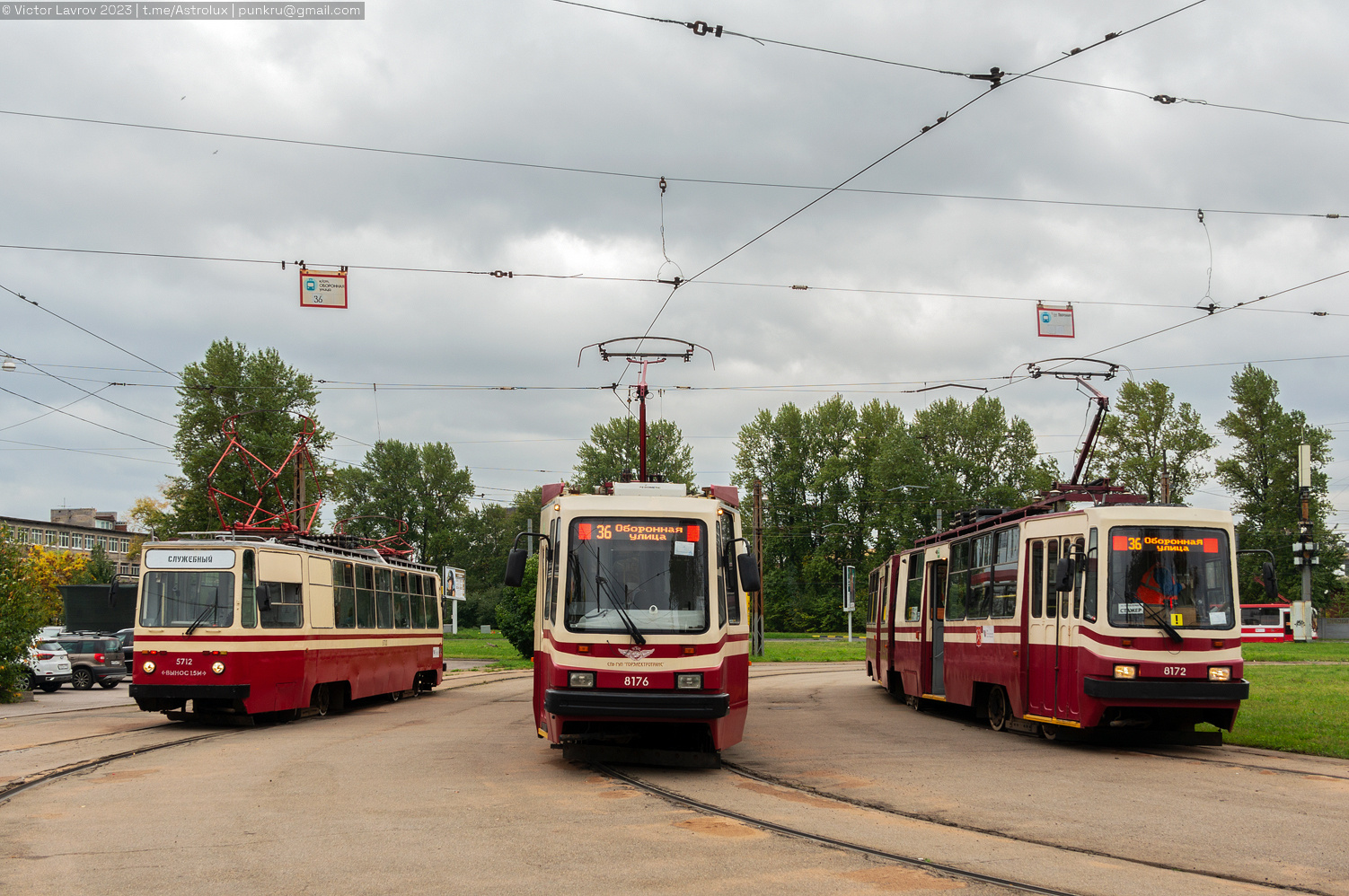 Санкт-Петербург, ПР (18М) № 5712; Санкт-Петербург, ЛВС-86М2 № 8176; Санкт-Петербург, ЛВС-86К № 8172; Санкт-Петербург — Заказная поездка на трамвае ПР (18М) 5712 — 30.09.2023