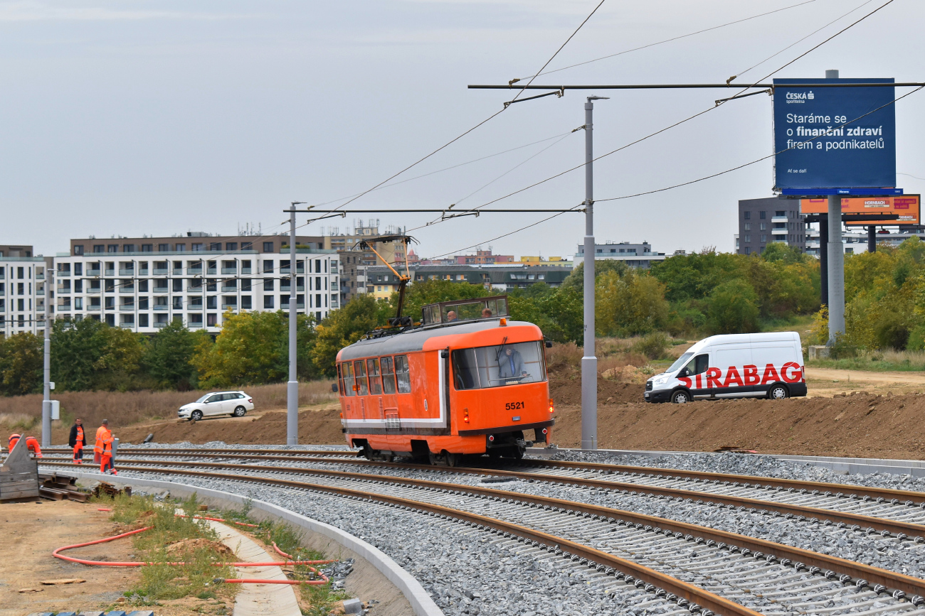 Прага, Tatra T3 № 5521; Прага — Строительство и oткрытие новой трамвайной линии Holyně — Slivenec