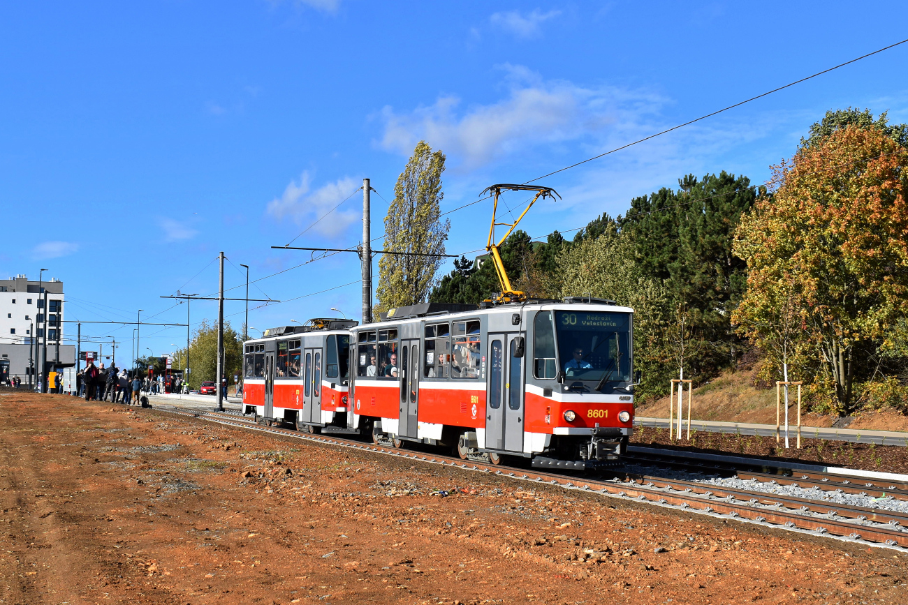 Прага, Tatra T6A5 № 8601; Прага — Строительство и oткрытие новой трамвайной линии Divoká Šárka — Dědina