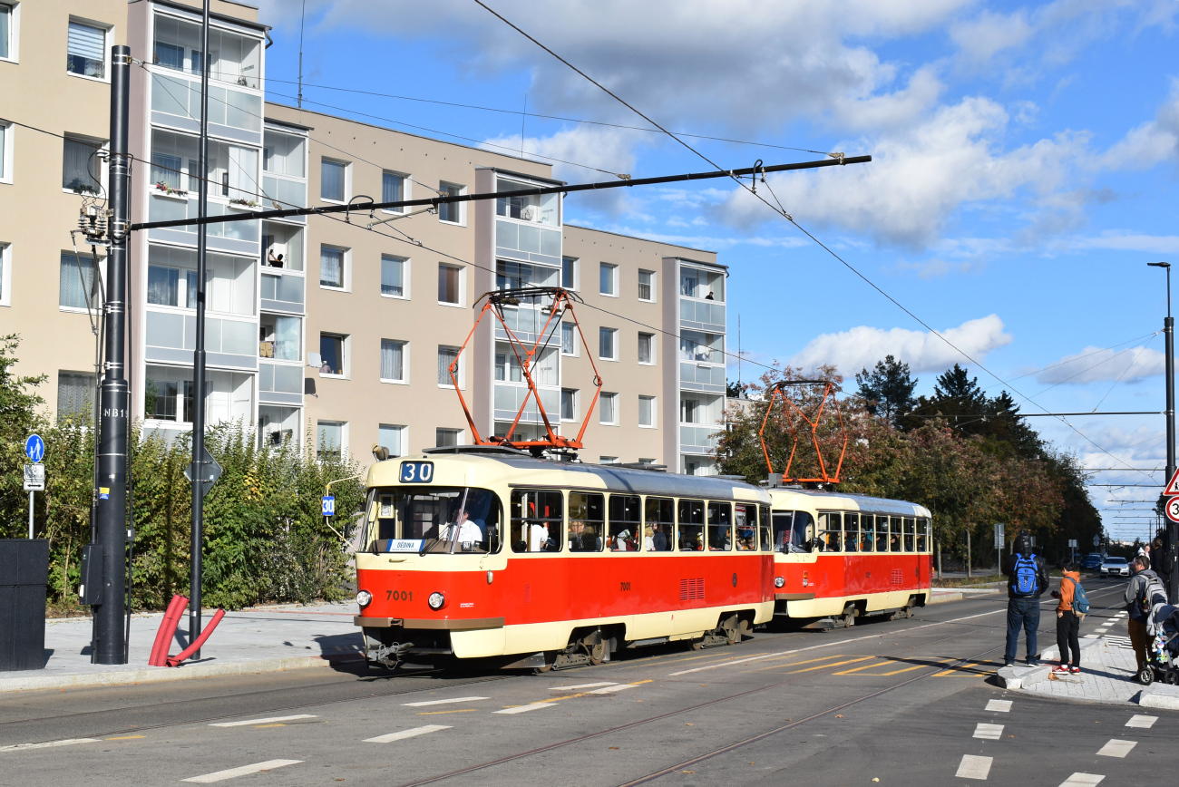 Прага, Tatra T3SU № 7001; Прага — Строительство и oткрытие новой трамвайной линии Divoká Šárka — Dědina