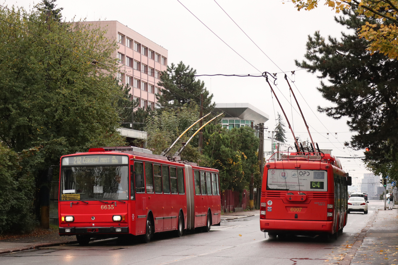 Братислава, Škoda 15Tr13/6M № 6635; Братислава, Škoda 30Tr SOR № 6007; Братислава — Прощание с троллейбусами Škoda 15 TrM и их последний день работы