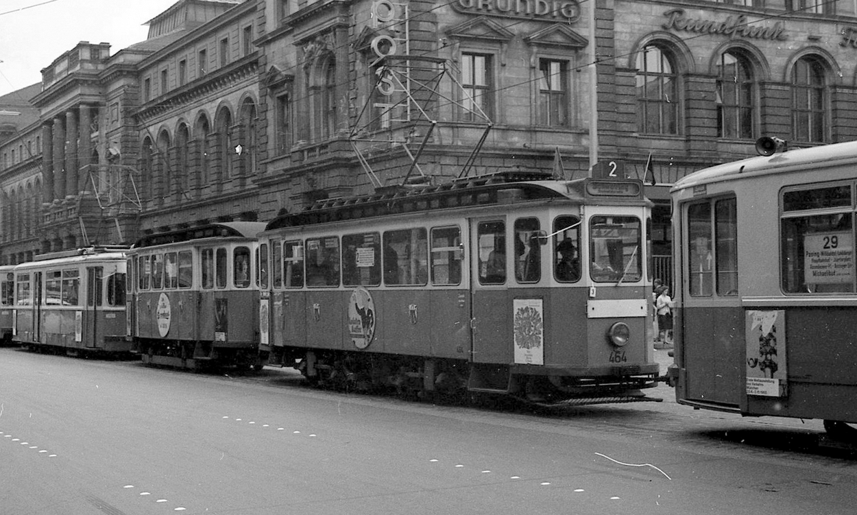 Мюнхен, Четырёхосный моторный вагон № 464; Мюнхен — Старые фотографии