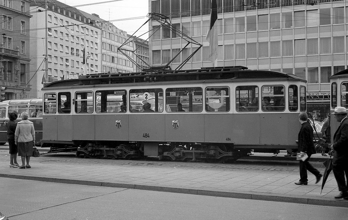 Мюнхен, Четырёхосный моторный вагон № 484; Мюнхен — Старые фотографии