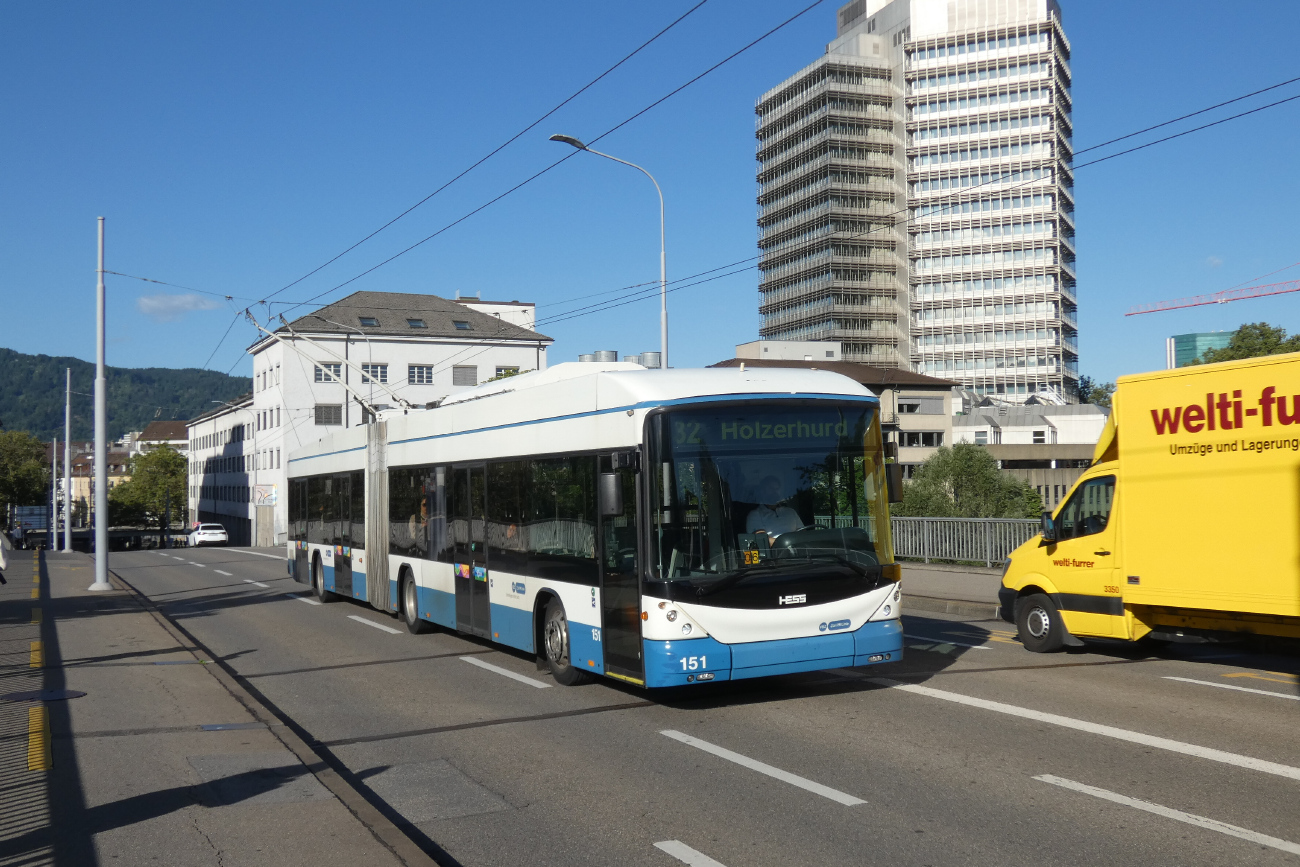 Цюрих, Hess SwissTrolley 3 (BGT-N2C) № 151