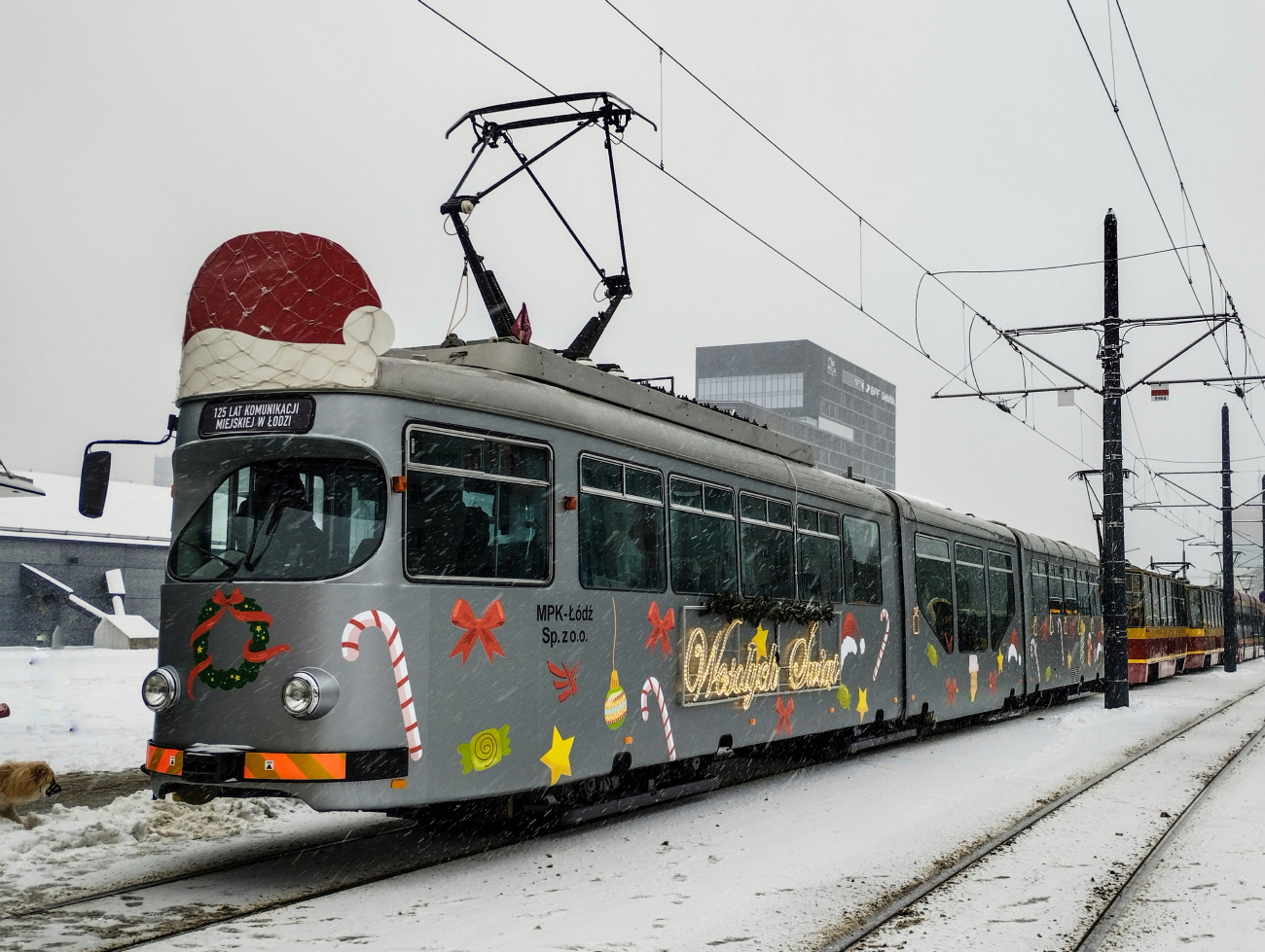 Лодзь, Duewag GT8NF № 166; Лодзь — 125 лет общественному транспорту в Лодзи — 3.12.2023