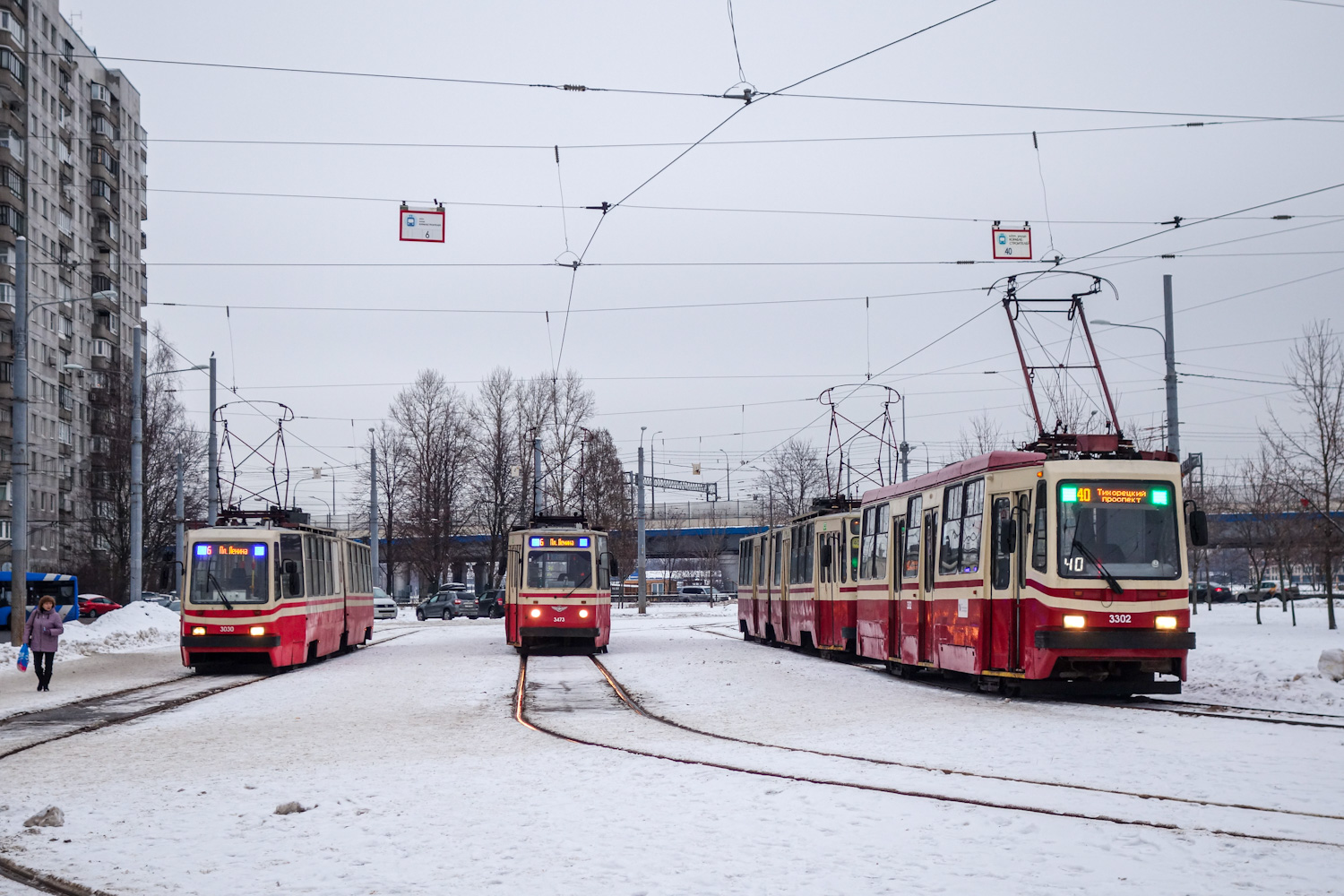 Санкт-Петербург, ЛВС-86К № 3030; Санкт-Петербург, ЛВС-86К № 3473; Санкт-Петербург, 71-134А (ЛМ-99АВ) № 3302