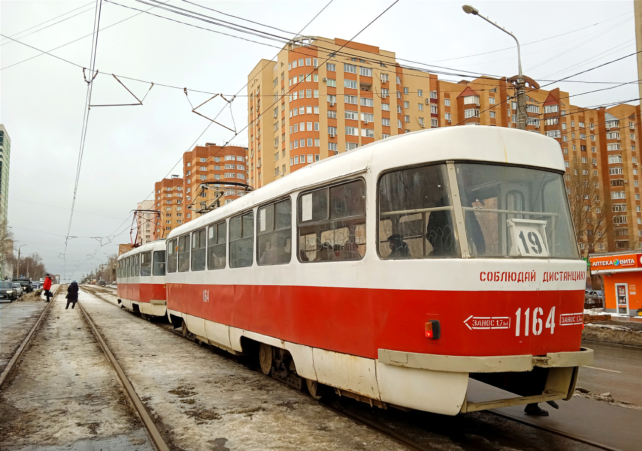 Самара, Tatra T3SU (двухдверная) № 1164