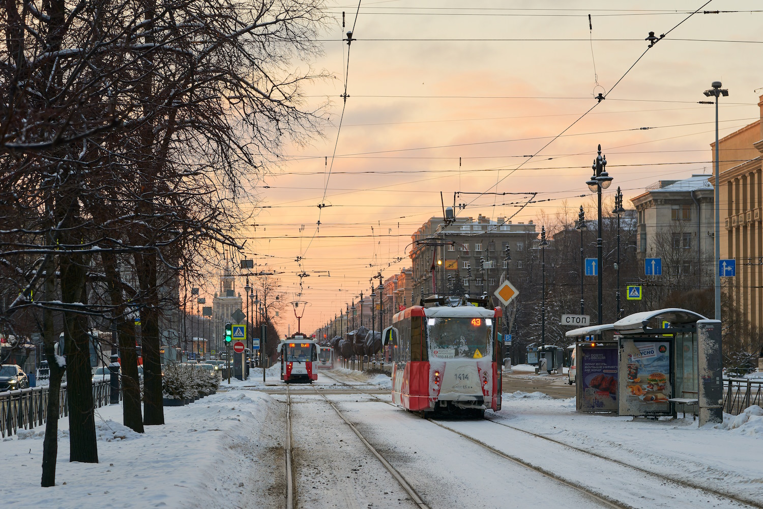 Санкт-Петербург, 71-153 (ЛМ-2008) № 1414; Санкт-Петербург — Трамвайные линии и инфраструктура