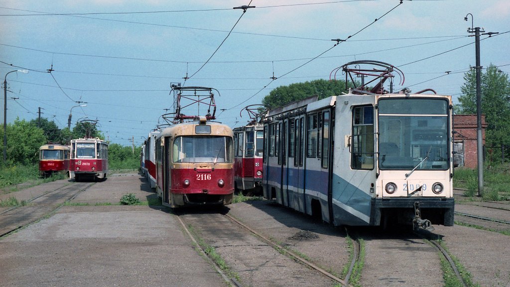 Oufa, Tatra T3SU N°. 2116; Oufa, 71-608K N°. 2009; Oufa — Historic photos; Oufa — Tramway Depot No. 2 at Sevastopolskaya Street (closed)