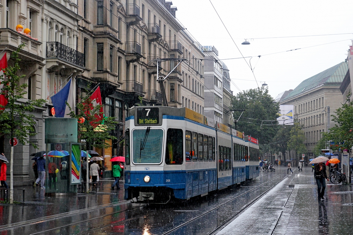 Цюрих, SWP/SIG/ABB Be 4/8 "Tram 2000 Sänfte" № 2108