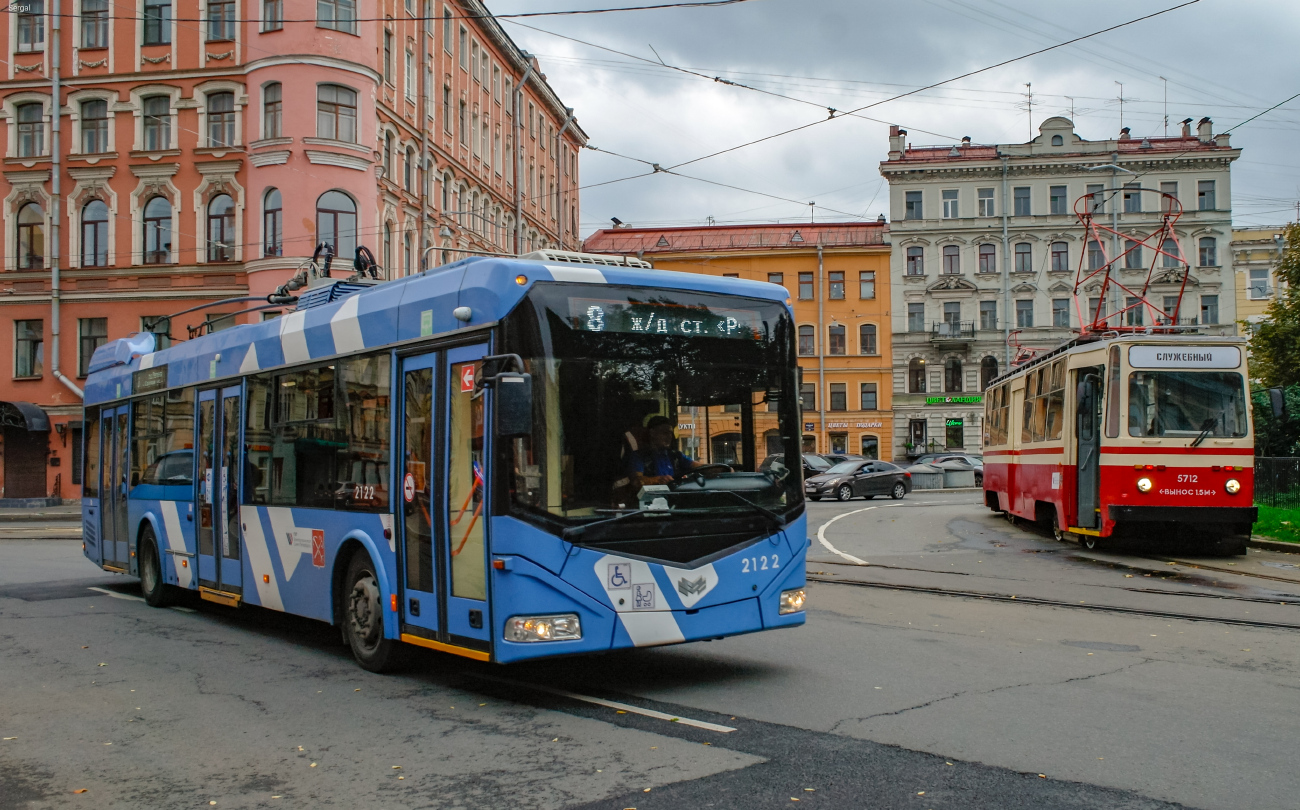 Saint-Pétersbourg, BKM 32100D N°. 2122; Saint-Pétersbourg — Registered trip by tram PR-18M 5712 — 30.09.2023