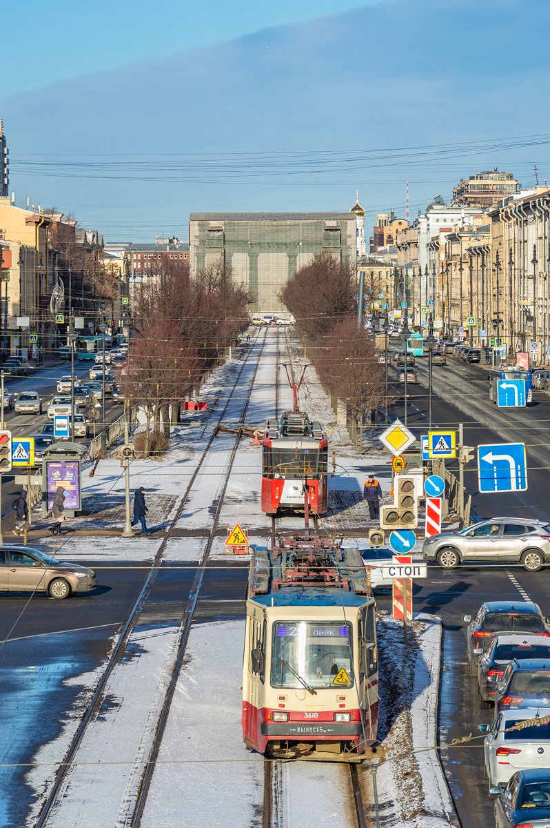 Sankt Petersburg, TS-77 Nr 3610; Sankt Petersburg — Tram lines and infrastructure